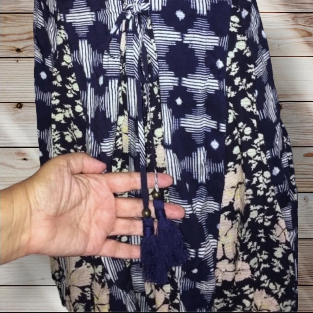 MaEVe Floral Panel Indigia Swing Midi Dress Anthropologie Small VGUC - Picture 12 of 16